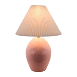 Modern European furniture - Ceramic Pleated Linen Table Lamp - www.oroa.com