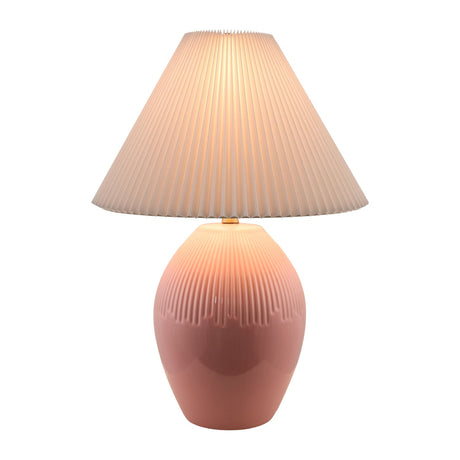 Modern European furniture - Ceramic Pleated Linen Table Lamp - www.oroa.com