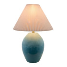 Modern European furniture - Ceramic Pleated Linen Table Lamp - www.oroa.com