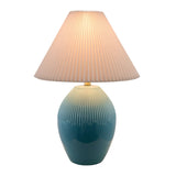 Modern European furniture - Ceramic Pleated Linen Table Lamp - www.oroa.com