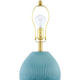 Modern European furniture - Ceramic Pleated Linen Table Lamp - www.oroa.com