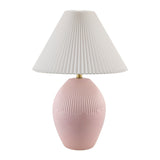 Modern European furniture - Ceramic Pleated Linen Table Lamp - www.oroa.com