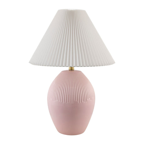 Modern European furniture - Ceramic Pleated Linen Table Lamp - www.oroa.com