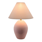 Modern European furniture - Ceramic Pleated Linen Table Lamp - www.oroa.com