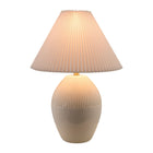 Modern European furniture - Ceramic Pleated Linen Table Lamp - www.oroa.com