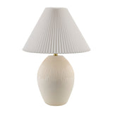 Modern European furniture - Ceramic Pleated Linen Table Lamp - www.oroa.com