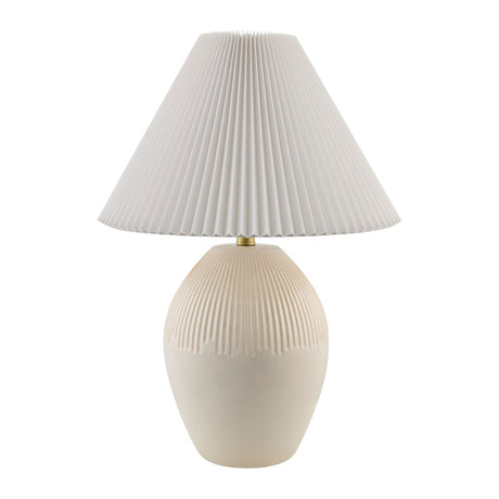 Modern European furniture - Ceramic Pleated Linen Table Lamp - www.oroa.com