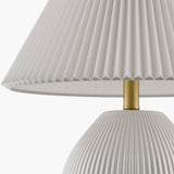 Modern European furniture - Ceramic Pleated Linen Table Lamp - www.oroa.com