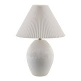 Modern European furniture - Ceramic Pleated Linen Table Lamp - www.oroa.com
