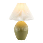 Modern European furniture - Ceramic Pleated Linen Table Lamp - www.oroa.com