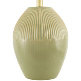 Modern European furniture - Ceramic Pleated Linen Table Lamp - www.oroa.com