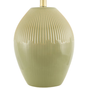   Modern European furniture - Ceramic Pleated Linen Table Lamp - www.oroa.com | Oroa.com
