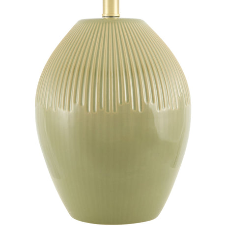 Modern European furniture - Ceramic Pleated Linen Table Lamp - www.oroa.com