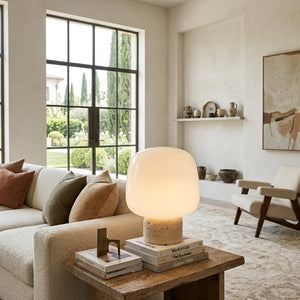   Modern European furniture - Travertine Base Table Lamp - www.oroa.com | Oroa.com