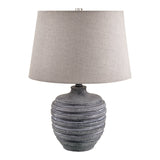 Modern European furniture - Gray Linen Accent Table Lamp S - www.oroa.com