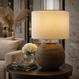 Modern European furniture - Glazed Black Ceramic Table Lamp - www.oroa.com