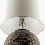 Modern European furniture - Glazed Black Ceramic Table Lamp - www.oroa.com