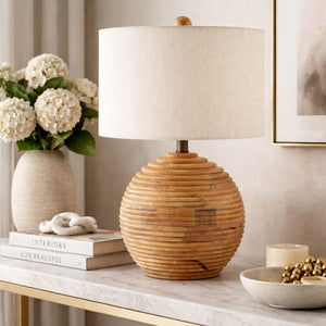   Modern European furniture - Natural Acacia Accent Table Lamp - www.oroa.com | Oroa.com