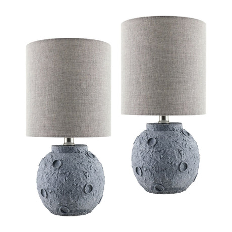 Modern European furniture - Textured Round Base Table Lamps (2) - www.oroa.com