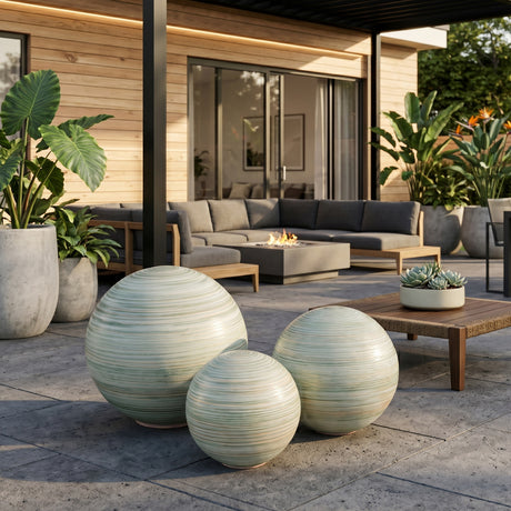   Glass Sphere Outdoor Sculpture Set (3) | Oroa.com