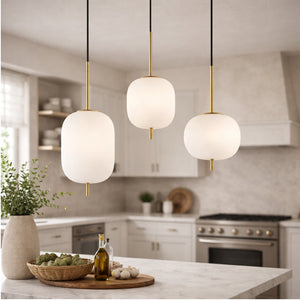   Modern European furniture - 3-Light White Glass Chandelier - www.oroa.com | Oroa.com