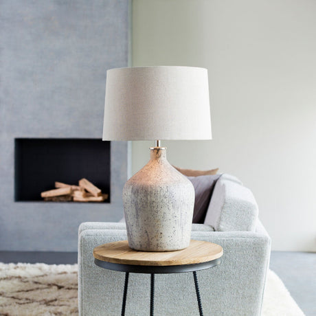 Modern European furniture - Distressed Taupe Glass Table Lamp - www.oroa.com