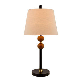 Modern European furniture - Beige Linen Rubberwood Table Lamp - www.oroa.com