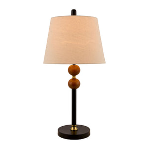   Modern European furniture - Beige Linen Rubberwood Table Lamp - www.oroa.com | Oroa.com