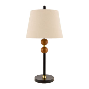   Modern European furniture - Beige Linen Rubberwood Table Lamp - www.oroa.com | Oroa.com
