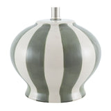 Modern European furniture - Lined Round Ceramic Table Lamp - www.oroa.com
