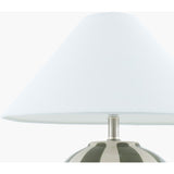 Modern European furniture - Lined Round Ceramic Table Lamp - www.oroa.com