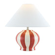 Modern European furniture - Lined Round Ceramic Table Lamp - www.oroa.com