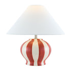 Modern European furniture - Lined Round Ceramic Table Lamp - www.oroa.com