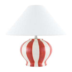   Modern European furniture - Lined Round Ceramic Table Lamp - www.oroa.com | Oroa.com