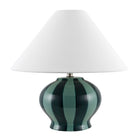 Modern European furniture - Lined Round Ceramic Table Lamp - www.oroa.com