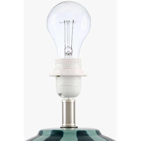 Modern European furniture - Lined Round Ceramic Table Lamp - www.oroa.com