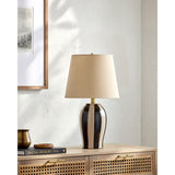 Modern European furniture - Striped Ceramic Table Lamp - www.oroa.com