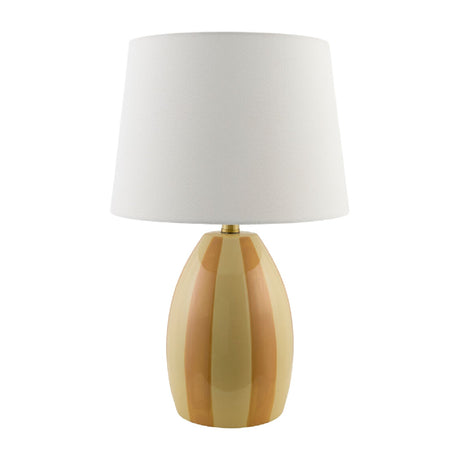 Modern European furniture - Yellow Striped Ceramic Table Lamp - www.oroa.com