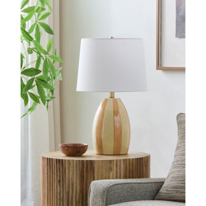   Modern European furniture - Yellow Striped Ceramic Table Lamp - www.oroa.com | Oroa.com