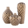 Modern European furniture - Gold Ceramic Outdoor Vase Set (3) - www.oroa.com