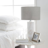 Modern European furniture - White Cylindrical Marble Table Lamp - www.oroa.com