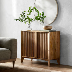  Modern European furniture - Reeded Mango Wood Cabinet - www.oroa.com | Oroa.com