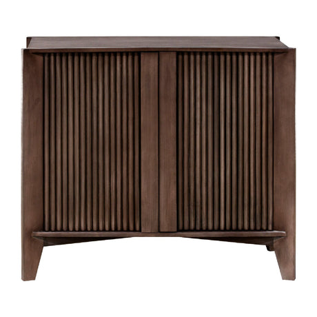 Modern European furniture - Reeded Mango Wood Cabinet - www.oroa.com