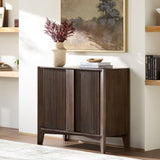Modern European furniture - Reeded Mango Wood Cabinet - www.oroa.com