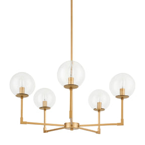 Modern European furniture - 5-Light Clear Glass Chandelier - www.oroa.com
