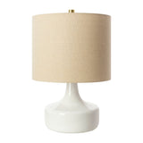 Modern European furniture - Drum Linen Ceramic Table Lamp - www.oroa.com