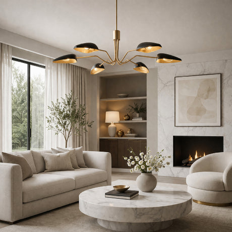   Modern European furniture - Painted Gold 6-Light Chandelier - www.oroa.com | Oroa.com