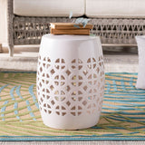 Modern European furniture - Openwork Ceramic Garden Stool - www.oroa.com