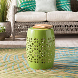 Modern European furniture - Openwork Ceramic Garden Stool - www.oroa.com