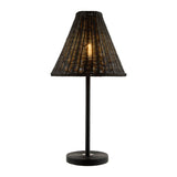 Modern European furniture - Black Rattan Accent Table Lamp - www.oroa.com